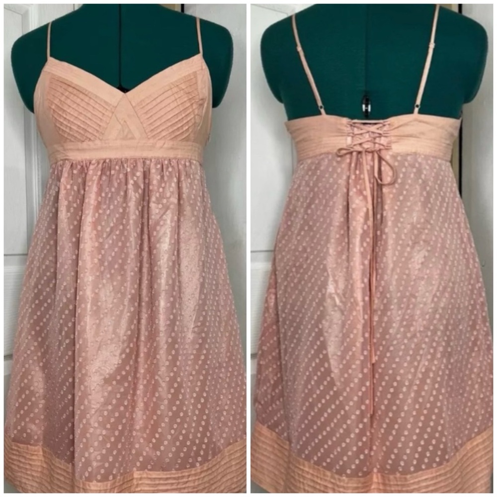 Forever 21 Medium Baby Doll Dress With Spaghetti Straps And Sheer Polka Dots. - Picture 2 of 16